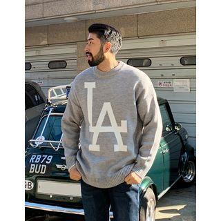Crew-neck Letter-printed Oversized Sweater