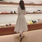 V-neck Asymmetric Midi Shirtdress