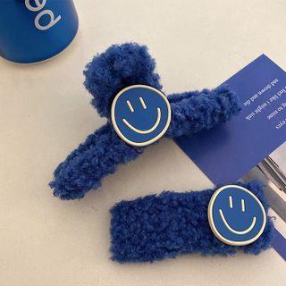 Smiley Faux Shearling Hair Clip