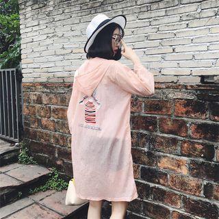 Chiffon Hooded Printed Thin Coat