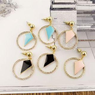 Rhinestone Circle Drop Earring