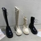 Platform Lace-up Ankle Boots / Tall Boots