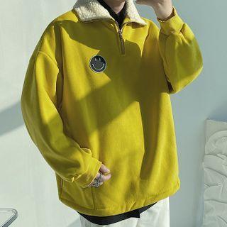 Long-sleeve Fleece Collared Top