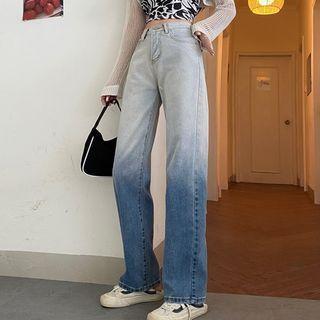 Gradient High Waist Wide Leg Jeans
