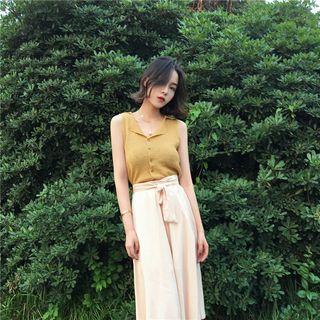 Sleeveless Knit Top / Midi Skirt