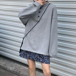 Mock Neck Pullover Gray - One Size