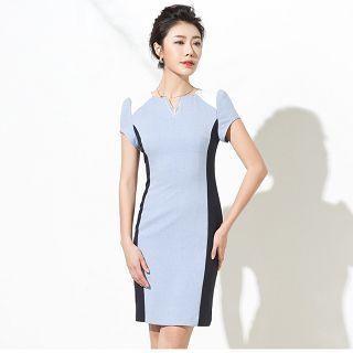 Short-sleeve Sheath Panel Dress