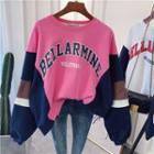 Colored Panel Letter Sweatshirt