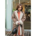 Tall Size Open-front Faux-sheering Coat