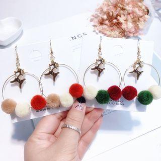 Alloy Deer Bobble Hoop Earring