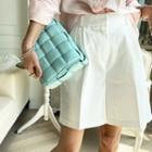 Zip-fly Wide-leg Shorts Ivory - One Size