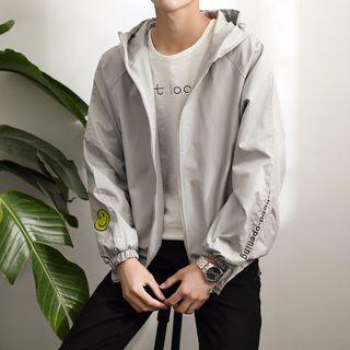 Smiley Embroidered Hooded Jacket