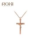 Stainless Steel Cross Pendant Necklace Rose Gold - One Size