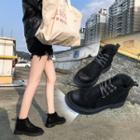Faux Suede Lace-up Ankle Boots