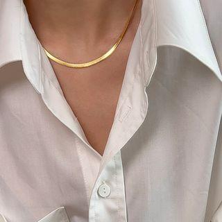 Stainless Steel Necklace Gold - One Size