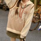 Bear Embroidered Hoodie / Mini A-line Skirt