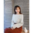 Dali Hotel Off-shoulder Cable Sweater