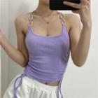 Chain-strap Drawstring Cropped Camisole Top
