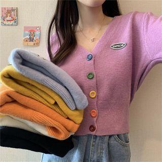 Button-up V-neck Knit Cardigan