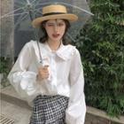 Ruffle Trim Blouse / Skirt