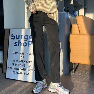 High-waist Shift Wide-leg Cropped Jeans