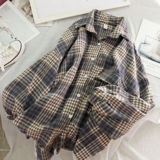 Plaid Corduroy Long-sleeve Shirt