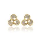 Bright And Elegant Plated Gold Three-leafed Clover Stud Earrings With Austrian Element Crystal Golden - One Size