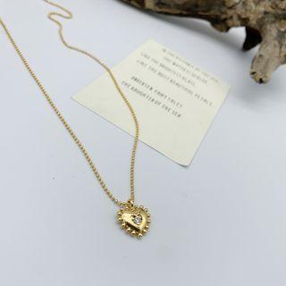 Heart Rhinestone Pendant Alloy Choker Gold - One Size