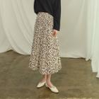 Crinkled Long Patterned Skirt