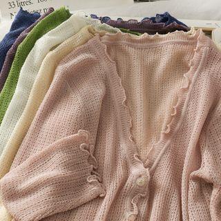 Ruffled-trim Light Cardigan
