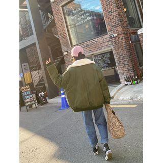 Belted Fleece-lined Flight Jacket