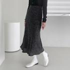 Tweed Long A-line Skirt