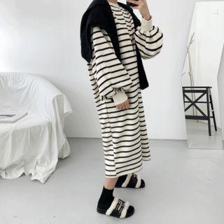 Hooded Rib-knit Shawl