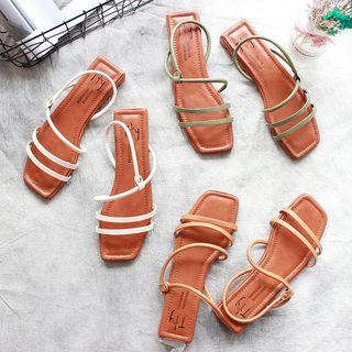 Strappy Faux Leather Sandals