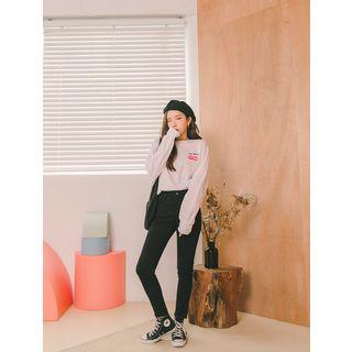 Plus Size Lettered Cotton Pullover