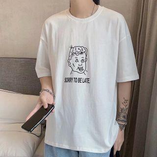 Round-neck Print Short-sleeve T-shirt