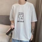 Round-neck Print Short-sleeve T-shirt