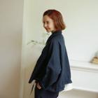 Pocket-detail Drawstring-waist Linen Jacket