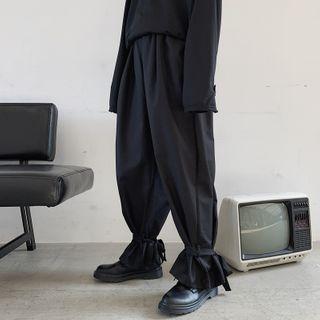 Plain Tie-ankle Pants