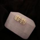 Chinese Character Earring 1 Pair - Gold Silver Earring - One Size