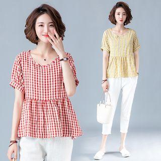 Plaid Short-sleeve T Shirt