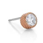 14k Rose Gold Plated Steel Crystal Earring (single) Gold - One Size