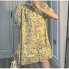 Short-sleeve Dog Printed Dress