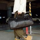 Faux Leather Duffle Bag Black - L