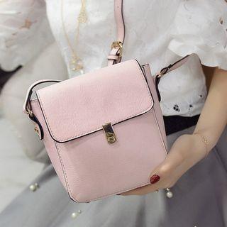 Plain Faux Leather Crossbody Bag