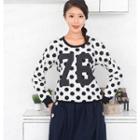 Number 76 Dotted Pullover White - One Size