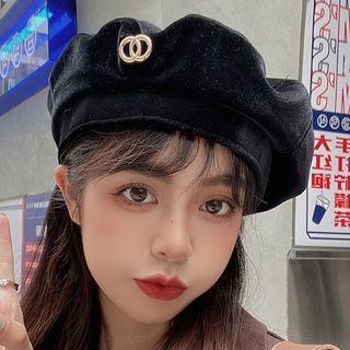 Velvet Beret Black - One Size