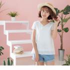 Cap Sleeve V-neck Lace Top