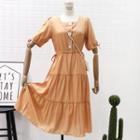 Tie-waist Square-neck Shirtdress