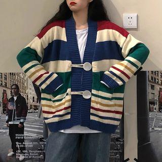 Striped Cardigan Rainbow Stripe - One Size
